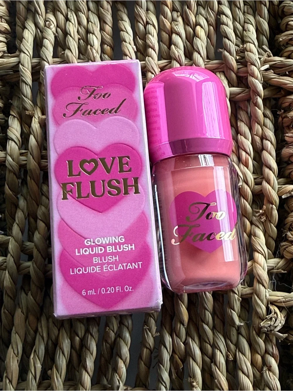 Too Faced Love Flush Liquid Blush First Love Glowing Blush Full Size New